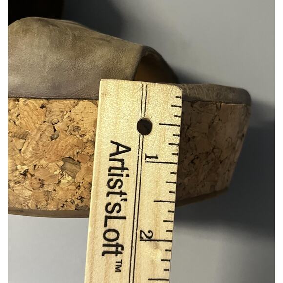 Coclico Sandals Womens Size EU 41 Taupe Leather Wedge Platform Slingback Cork - Picture 11 of 11